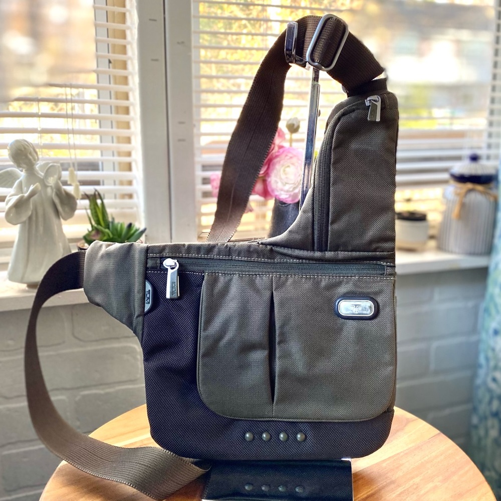 Tumi Crossbody Bag in Brown and Black